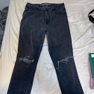American Eagle Distressed Faded Black Jeans